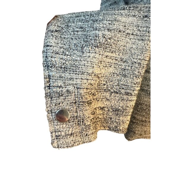 Theory Womens Tweed Cropped Zip Up Jacket Gray/Black Size Small EUC - Picture 2 of 8